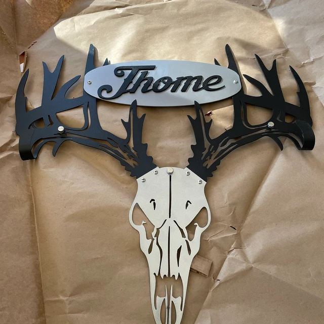 Personalized Metal Deer Skull Bow Rack-The best gift for outdoor lovers